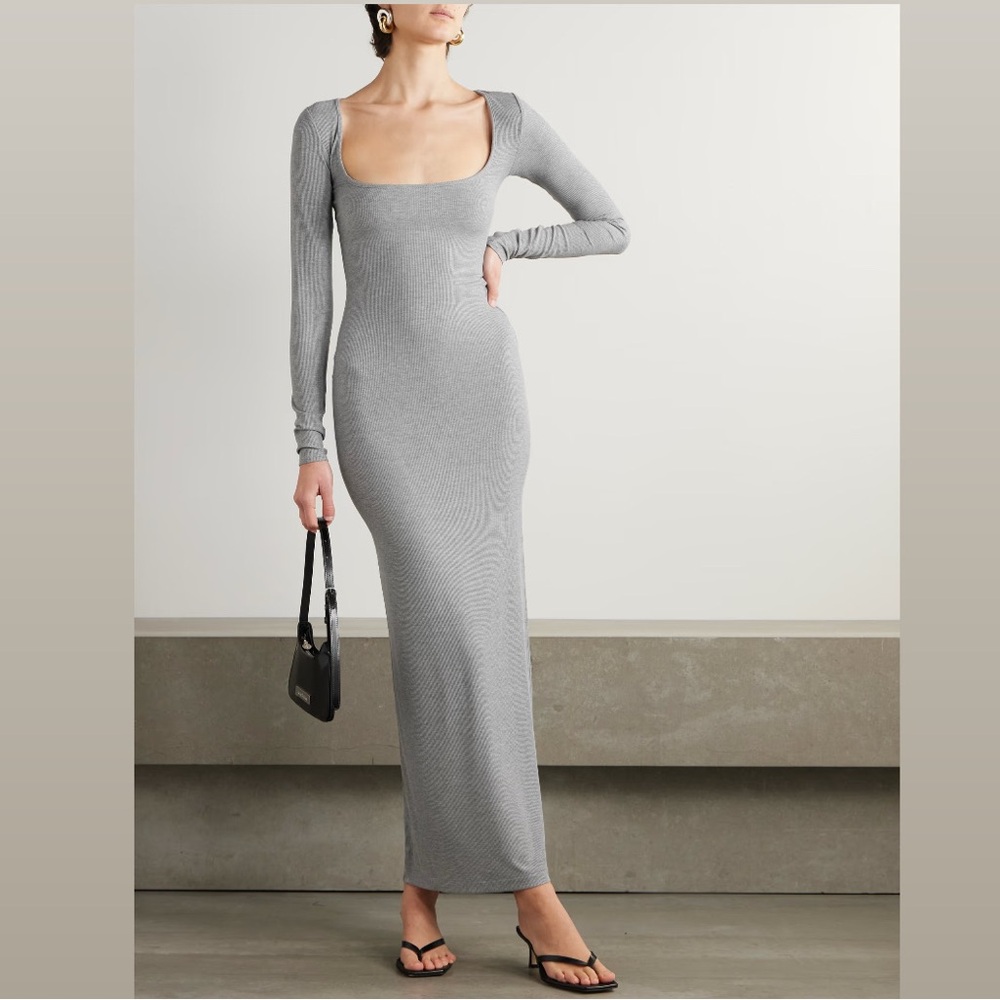 Skims Long Sleeve Grey Dress